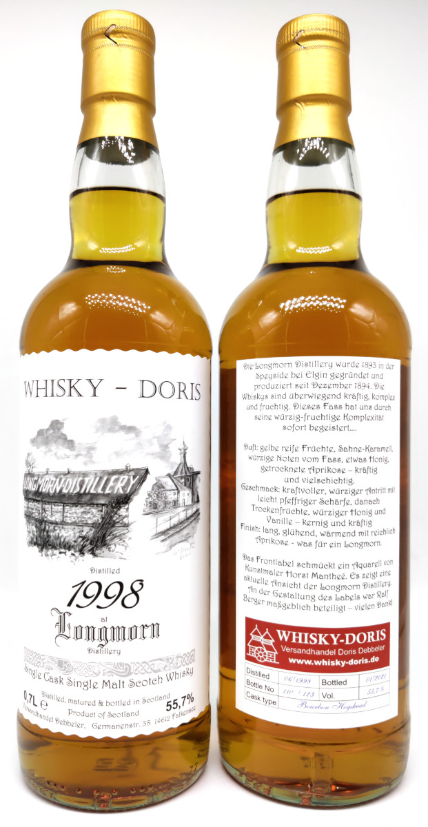 Longmorn 22 Jahre 1998 Whisky-Doris ex-Bourbon Hogshead