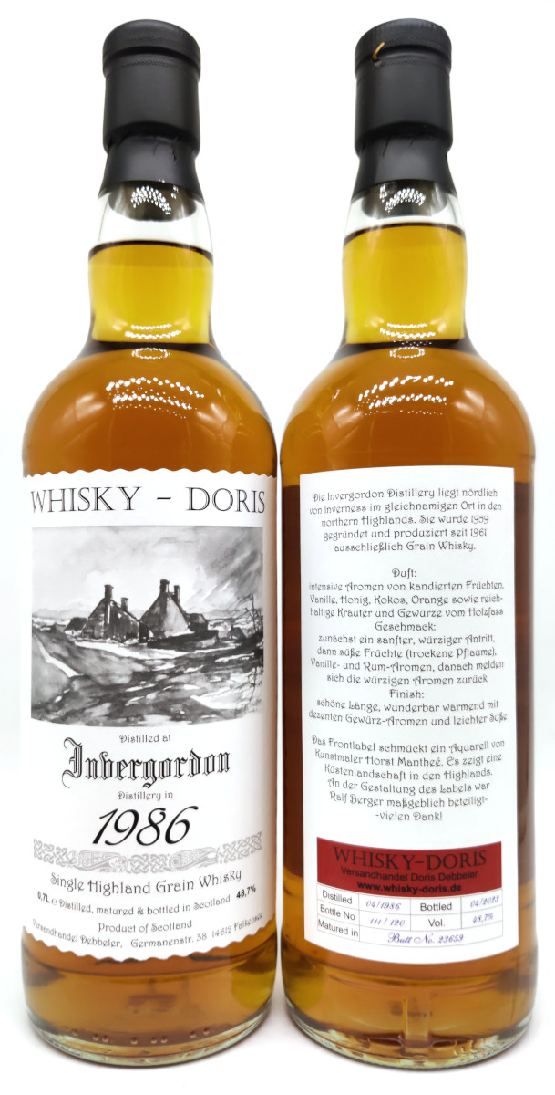 Invergordon 1986 Whisky-Doris, Butt No. 23659